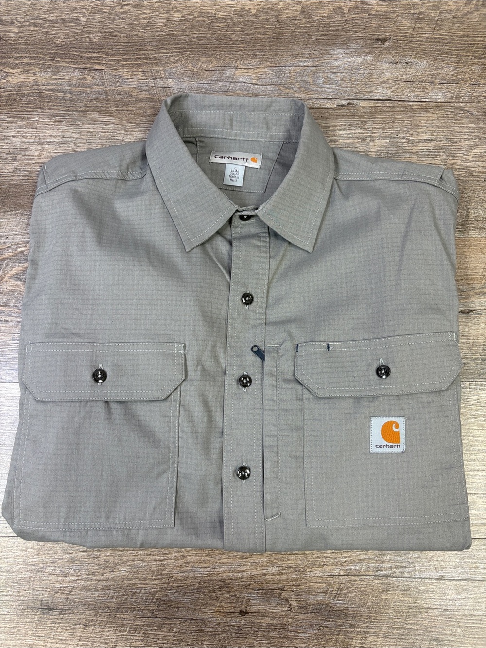 Carhartt Men’s Gray Utility Work Shirt Size Large